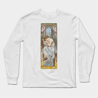 Alphonse Mucha - Nocturnal Slumber Long Sleeve T-Shirt